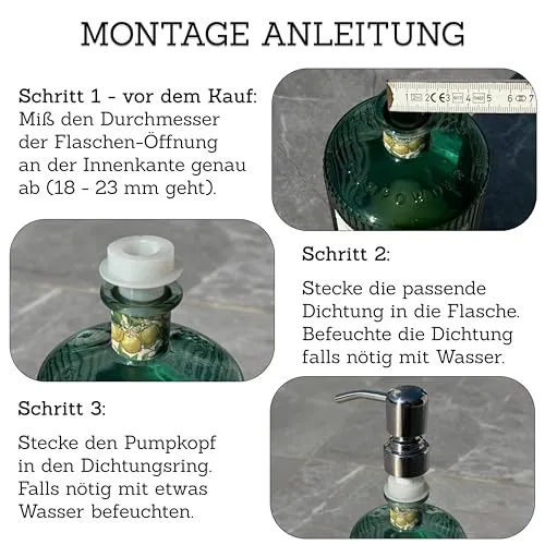 ALTGLAS Seifenspender Pumpkopf 'Zagreb' mit Upcycling-Kit (18-23mm)
