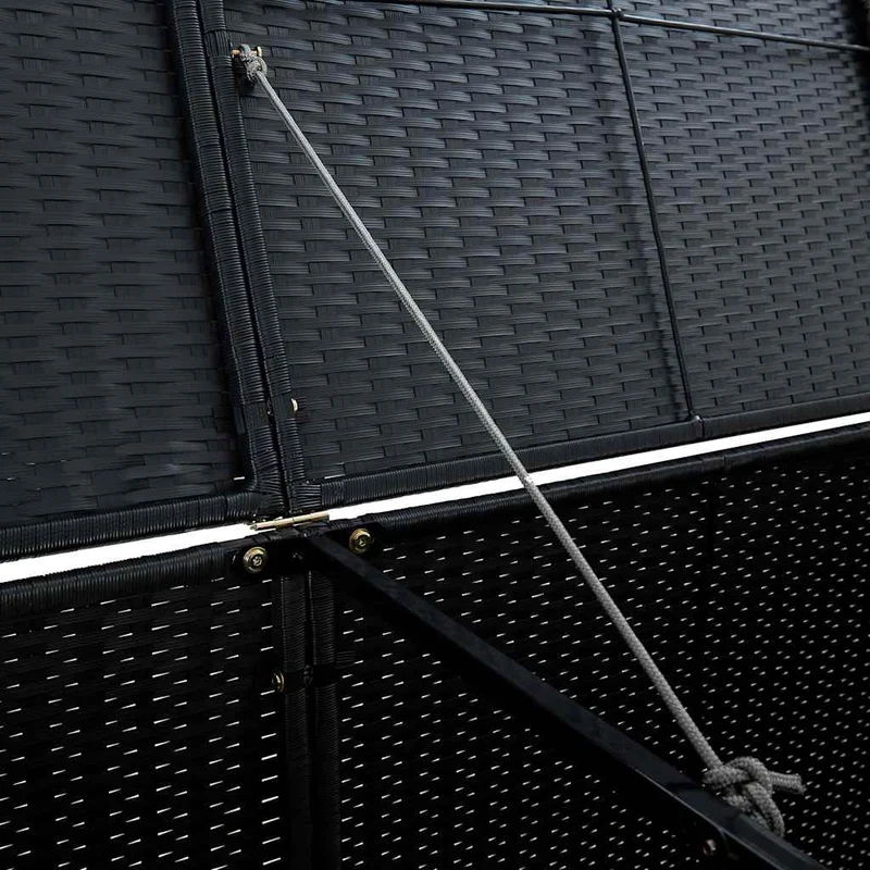 vidaXL Mülltonnenbox für 2 Tonnen Poly Rattan Schwarz 148x80x111 cm