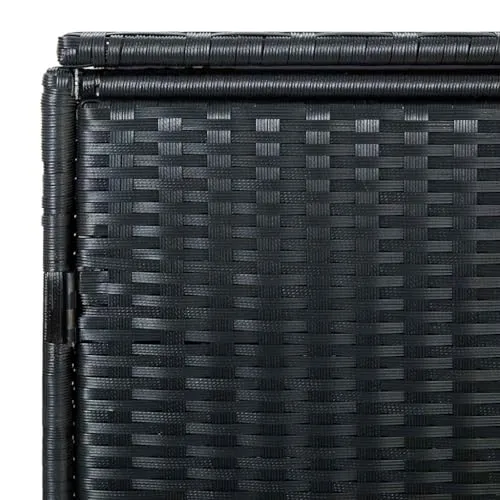 vidaXL Mülltonnenbox für 2 Tonnen Poly Rattan Schwarz 148x80x111 cm
