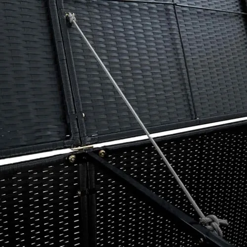 vidaXL Mülltonnenbox für 2 Tonnen Poly Rattan Schwarz 148x80x111 cm