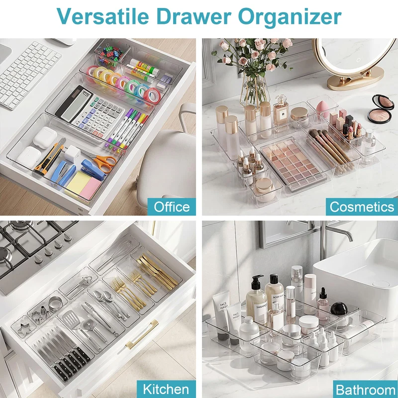Radikor Schubladen Organizer 12-teilig, Schminktisch Organizer 4 Größen