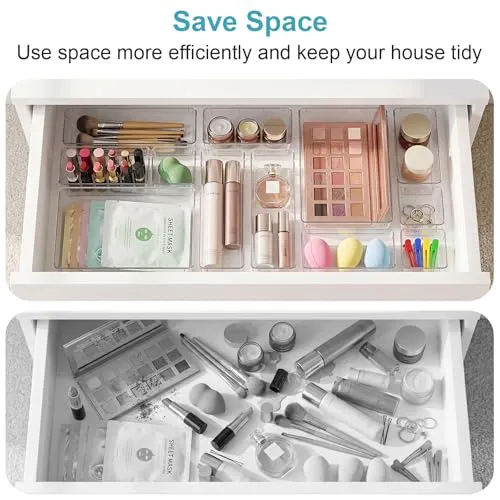 Radikor Schubladen Organizer 12-teilig, Schminktisch Organizer 4 Größen