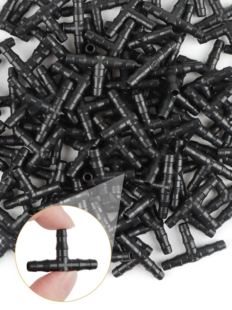 Kalolary 100Pcs Sprinkler Bewässerung 4/7mm T-Stück Barb Schlauchverbinder