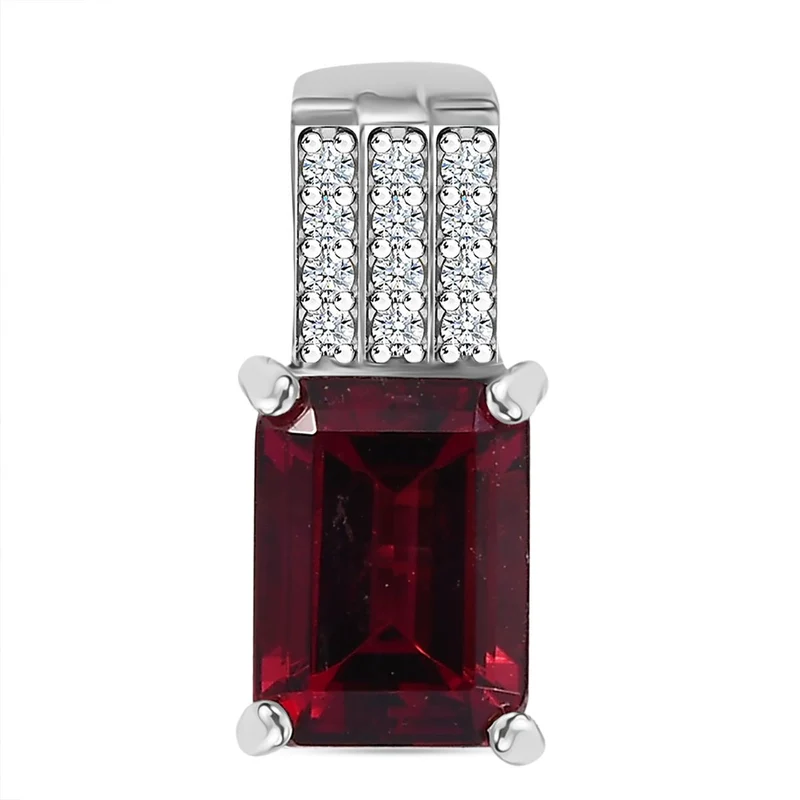 RHAPSODY AAAA Rubellit, Weißer Diamant Anhänger 950 Platin ca. 1.86 ct
