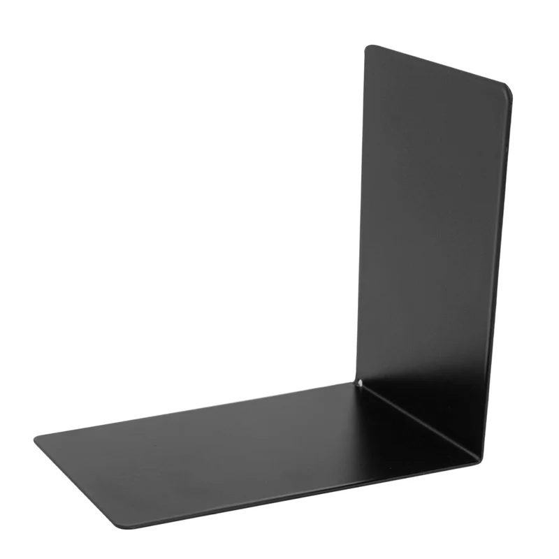 Idena 10843 - Buchstützen Metall, schwarz, 4 Buchständer, 14 x 14 x 8,5 cm, Buchhalter für Bücherregale