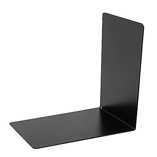 Idena 10843 - Buchstützen Metall, schwarz, 4 Buchständer, 14 x 14 x 8,5 cm, Buchhalter für Bücherregale