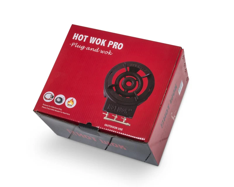 Hot Wok 12 kW Gasbrenner aus Gusseisen inkl. Asia-Wok und einem Grillrost (kurze Streben) Camping BBQ