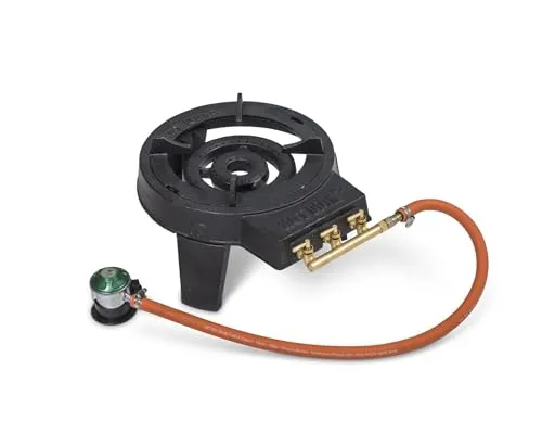 Hot Wok 12 kW Gasbrenner aus Gusseisen inkl. Asia-Wok und einem Grillrost (kurze Streben) Camping BBQ