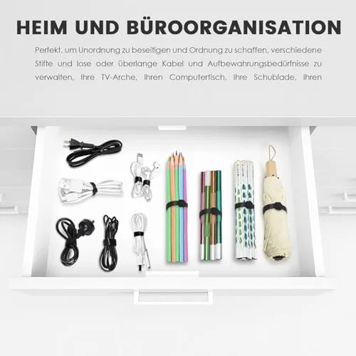 70 Stück 15cm Klett Kabelbinder Wiederverschließbar, Schwarz Kabel Klettband Klettkabelbinder Wiederverwendbar, Kabelklett Klettverschluss Band für Kabelmanagement, Cable Organizer,