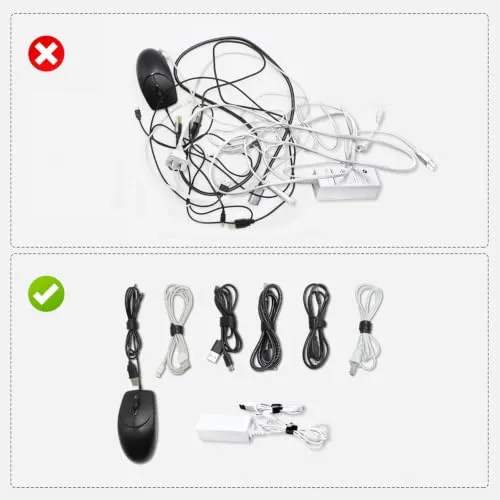 70 Stück 15cm Klett Kabelbinder Wiederverschließbar, Schwarz Kabel Klettband Klettkabelbinder Wiederverwendbar, Kabelklett Klettverschluss Band für Kabelmanagement, Cable Organizer,