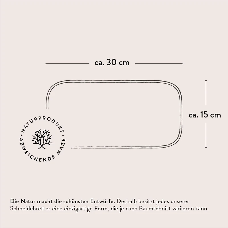 DAS OLIVENHOLZBRETT® Schneidebrett Olivenholz/Antipastibrett/Vesperbrett/Brotzeitbrett aus Olivenholz/Olivenholzbrett mit naturbelassenem Rand, 30cm