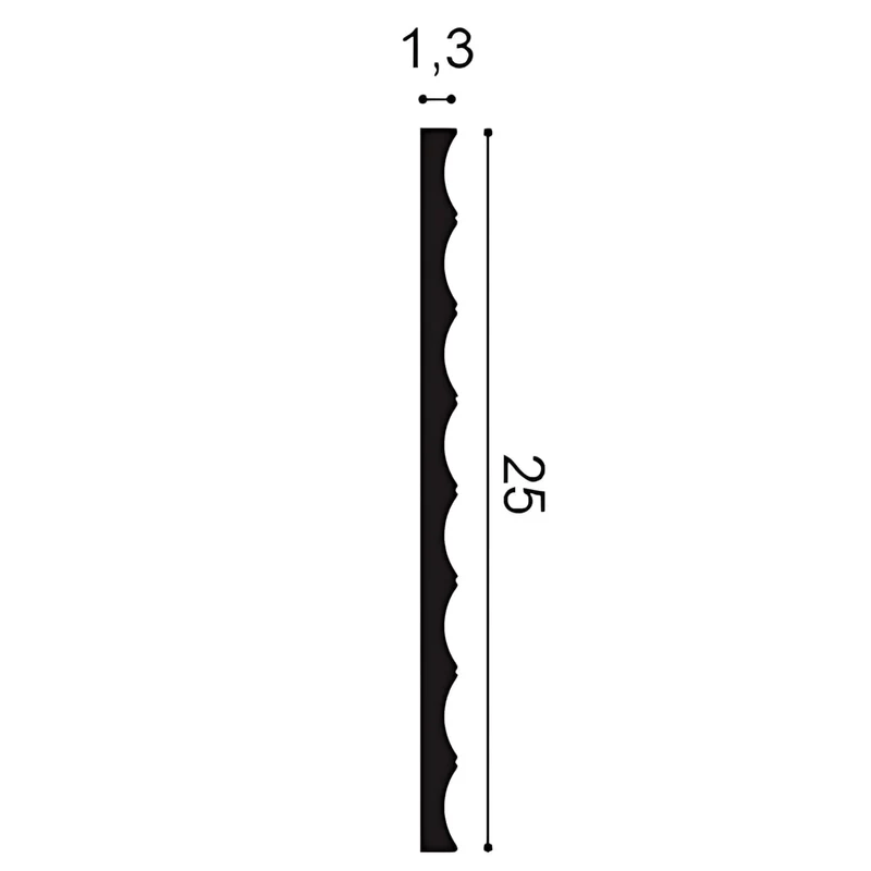 Orac 3D Wandpaneel W109 VALLEY 200 cm x 1,3 cm x 25,0 cm aus Polyurethan Hartschaum vorgrundiert
