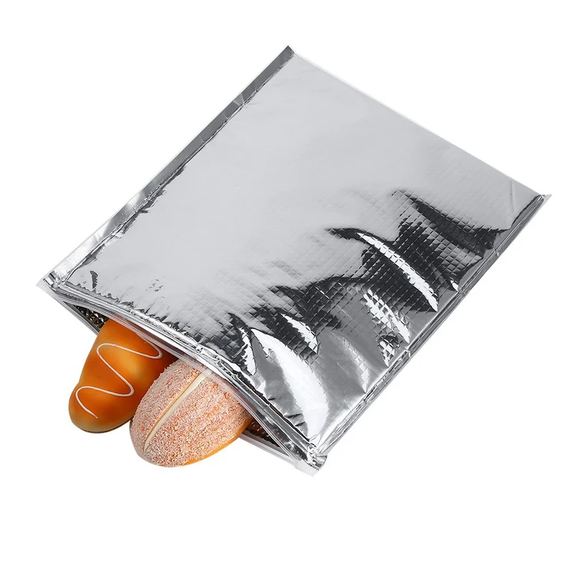 3 Typen 5PCS Aluminiumfolie Isolierte Tasche Wärmekühlertasche Wiederverwendbarer Thermosnack Camping Picknick Lebensmittel Heiß & Kalt Beutel(25 * 30 cm)
