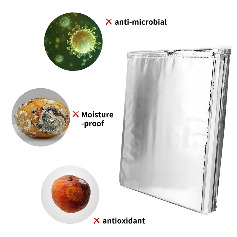 3 Typen 5PCS Aluminiumfolie Isolierte Tasche Wärmekühlertasche Wiederverwendbarer Thermosnack Camping Picknick Lebensmittel Heiß & Kalt Beutel(25 * 30 cm)