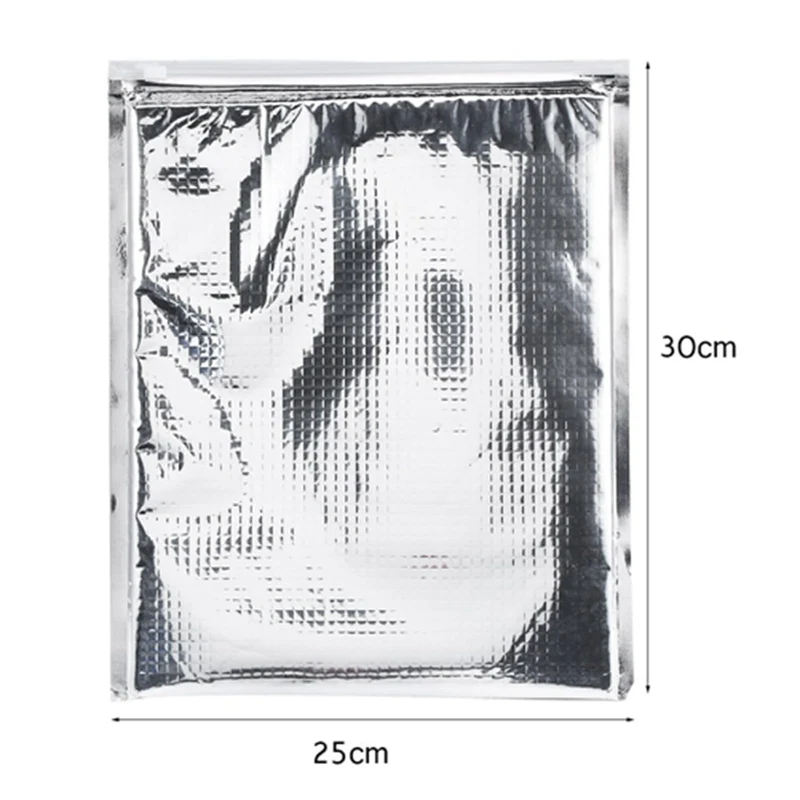 3 Typen 5PCS Aluminiumfolie Isolierte Tasche Wärmekühlertasche Wiederverwendbarer Thermosnack Camping Picknick Lebensmittel Heiß & Kalt Beutel(25 * 30 cm)
