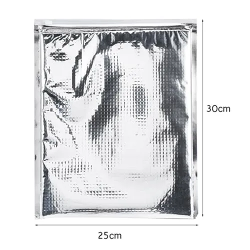 3 Typen 5PCS Aluminiumfolie Isolierte Tasche Wärmekühlertasche Wiederverwendbarer Thermosnack Camping Picknick Lebensmittel Heiß & Kalt Beutel(25 * 30 cm)