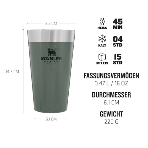 STANLEY 1913 Adventure Stacking Bierbecher 0.47L - Hammertone Green
