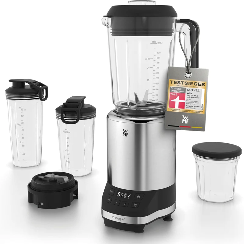 WMF Kult Pro Multifunktionsmixer Hochleistungsmixer, 30.000 U/min, Smoothie Maker, Standmixer, Ice-Crush Funktion, 4 Mixbehälter inkl. ToGo-Verschluss