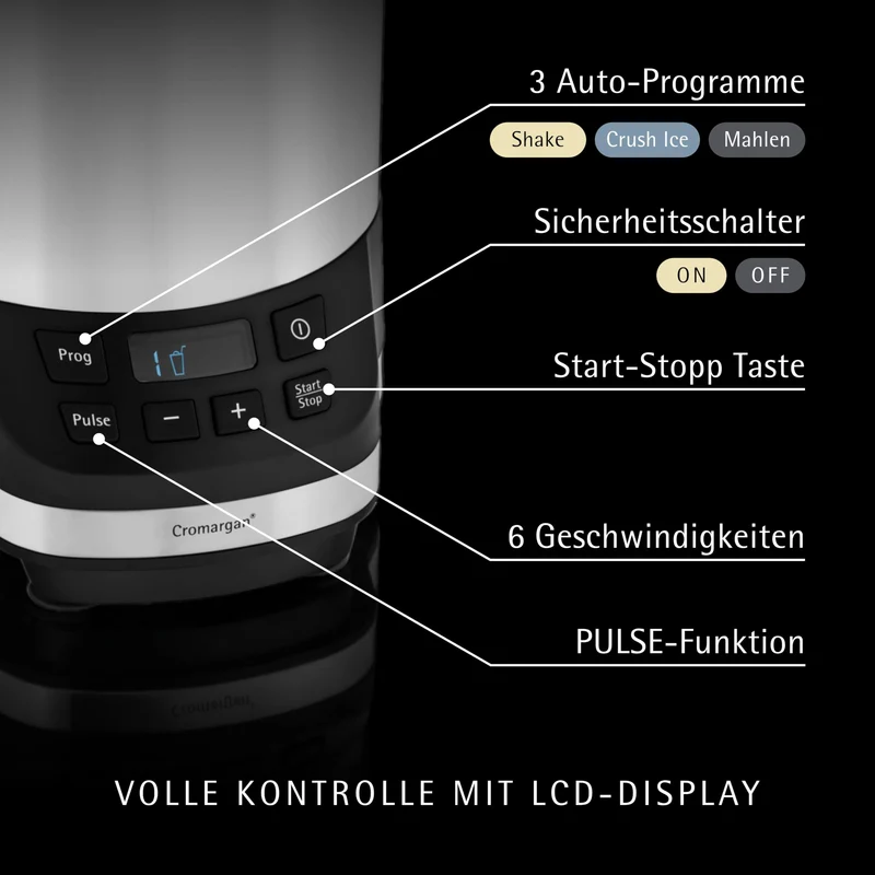 WMF Kult Pro Multifunktionsmixer Hochleistungsmixer, 30.000 U/min, Smoothie Maker, Standmixer, Ice-Crush Funktion, 4 Mixbehälter inkl. ToGo-Verschluss