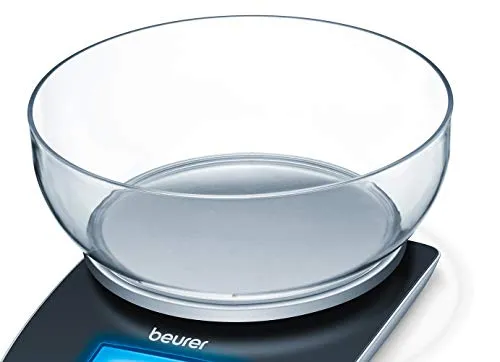 Beurer KS 25 Küchenwaage mit 1,2l Wiegeschüssel, digitale Küchenwaage mit Tara-Zuwiegefunktion und 3kg Tragkraft, (L x B x H) 220 x 150 x 50 mm