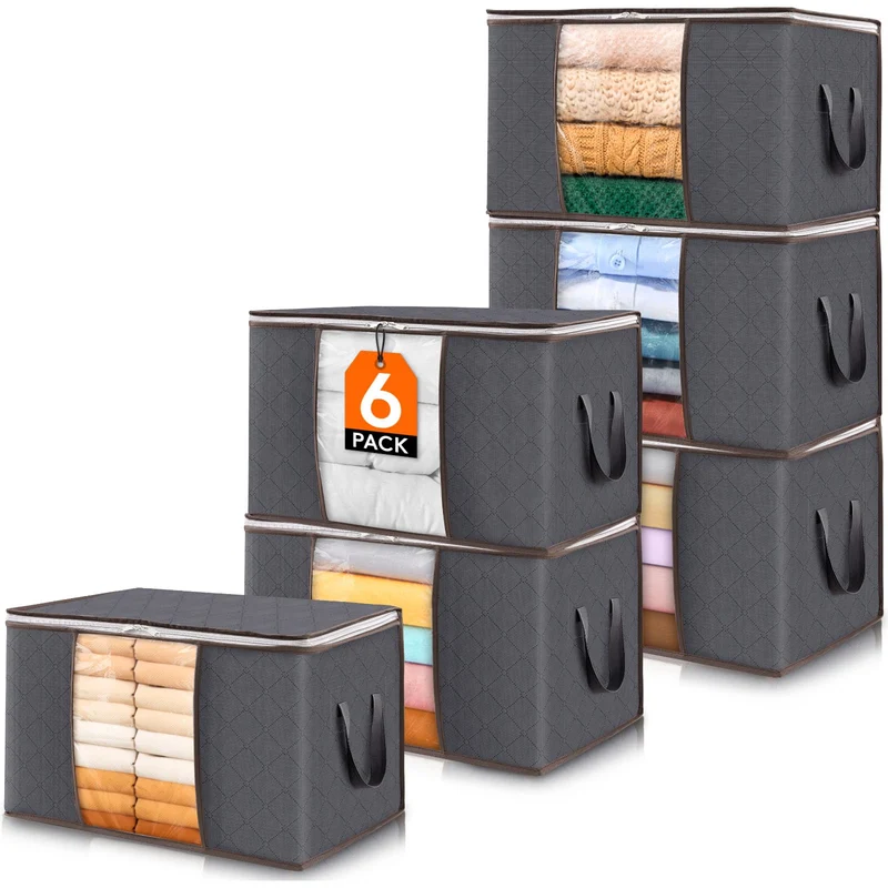 Lifewit 60L Aufbewahrungstasche Groß, Schrank Organizer Set 6 Stück
