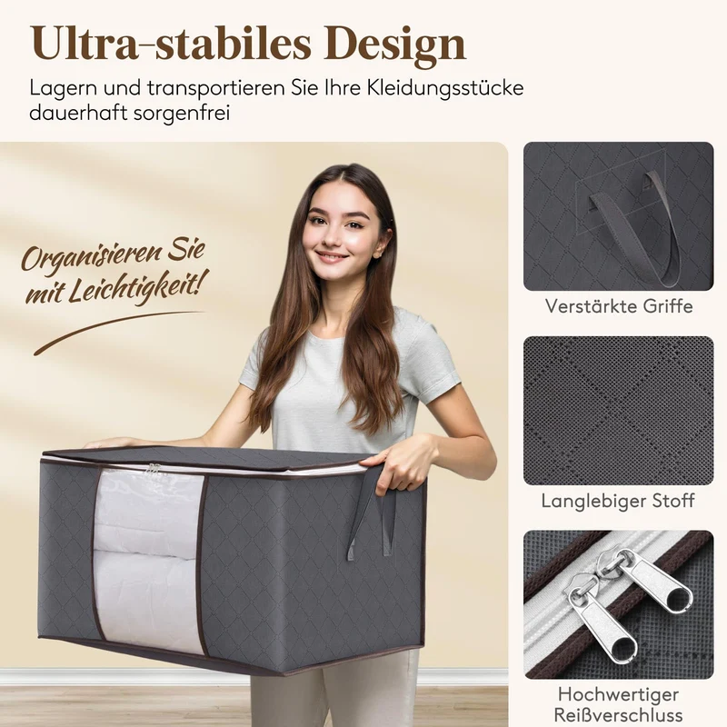 Lifewit 60L Aufbewahrungstasche Groß, Schrank Organizer Set 6 Stück