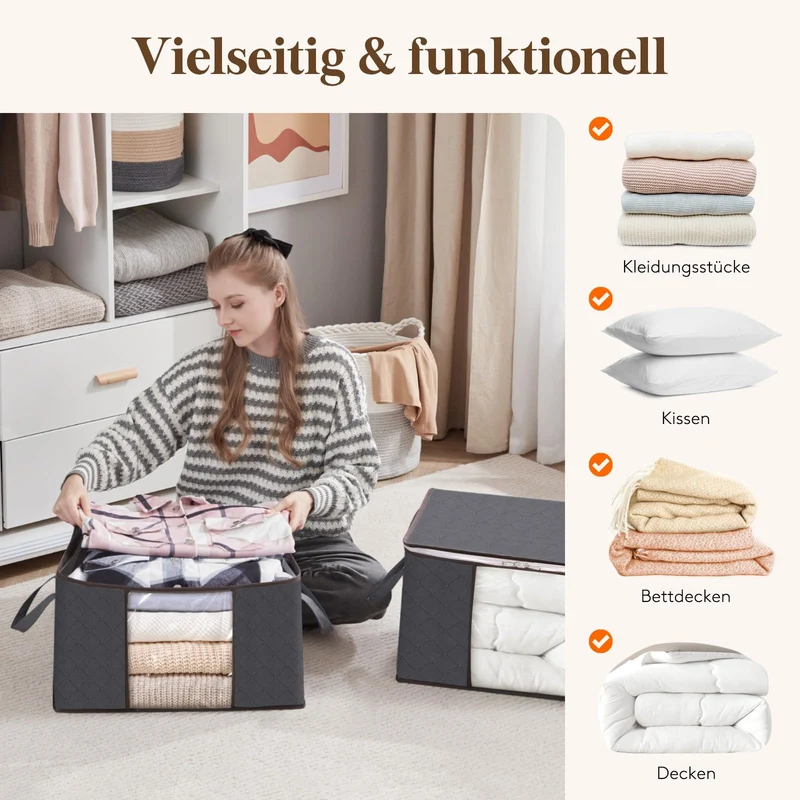 Lifewit 60L Aufbewahrungstasche Groß, Schrank Organizer Set 6 Stück