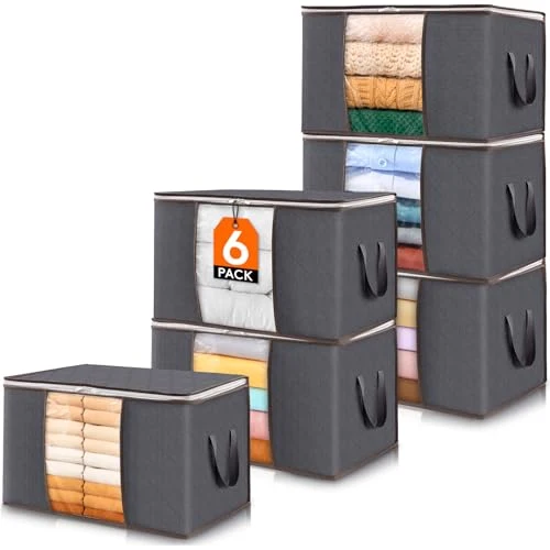 Lifewit 60L Aufbewahrungstasche Groß, Schrank Organizer Set 6 Stück