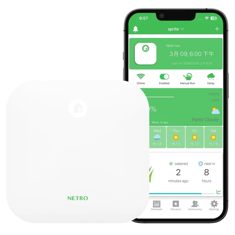 Netro Sprite 6 Zonen Bewässerungscomputer WLAN App-Steuer Für Rasen Garten