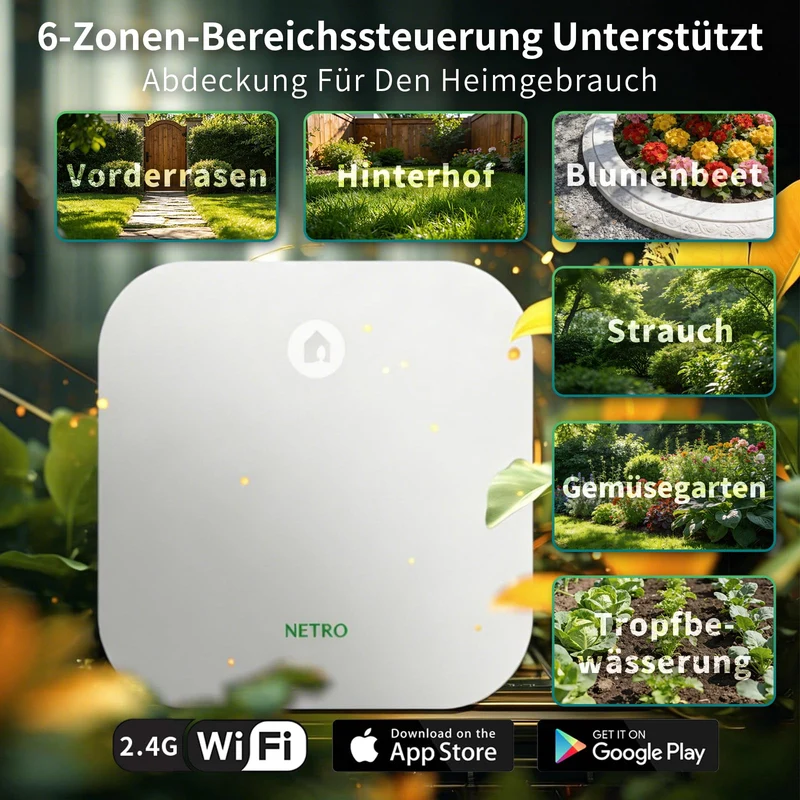 Netro Sprite 6 Zonen Bewässerungscomputer WLAN App-Steuer Für Rasen Garten