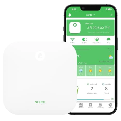 Netro Sprite 6 Zonen Bewässerungscomputer WLAN App-Steuer Für Rasen Garten