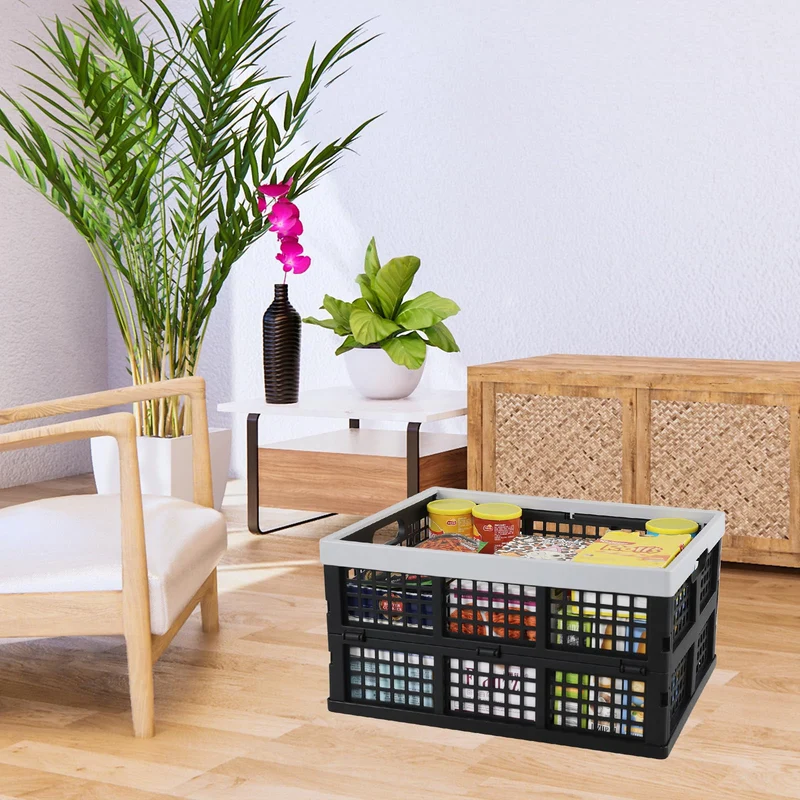 Faltbare Aufbewahrungskisten aus Kunststoff, 34 l, stapelbar, faltbar, 3 Packungen
