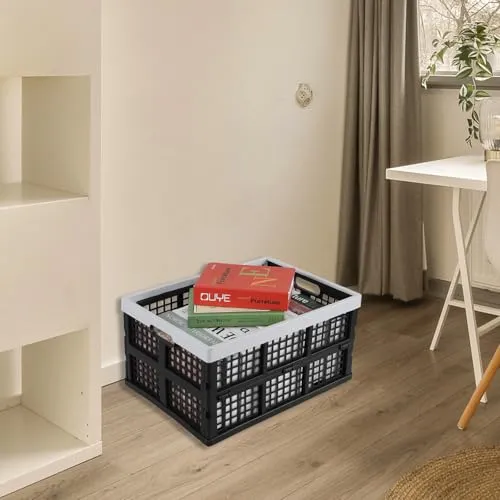 Faltbare Aufbewahrungskisten aus Kunststoff, 34 l, stapelbar, faltbar, 3 Packungen