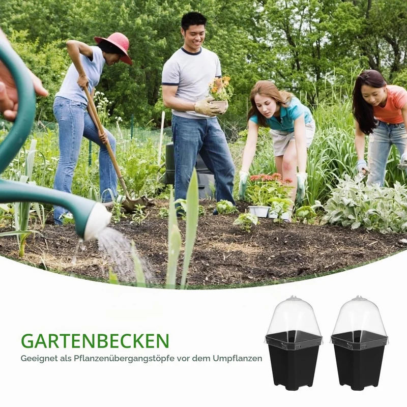 Mini Blumentopf Anzuchttöpfe Mit Kuppel: 10Stücke Zimmergewächshaus Anzucht Set Kuppel Pflanzen Pflanztöpfe Fensterbank Gewächshaus Kunststoff Anzuchtschalen Pflanztopf für Pflanzen
