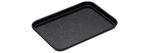 MasterClass Kleines Backblech, kratzfest emailliert und induktionsfähig, 1 mm Stahl, 24 x 18 cm, Schwarz