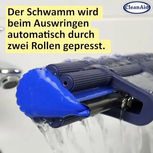 Easy Schwammmopp – Bodenwischer, One-Touch Auswring, Teleskopstiel