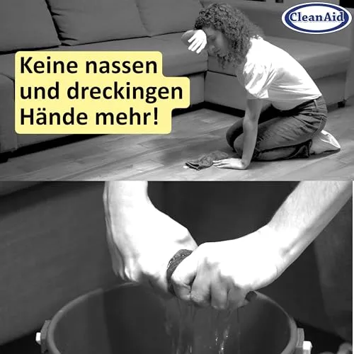 Easy Schwammmopp – Bodenwischer, One-Touch Auswring, Teleskopstiel