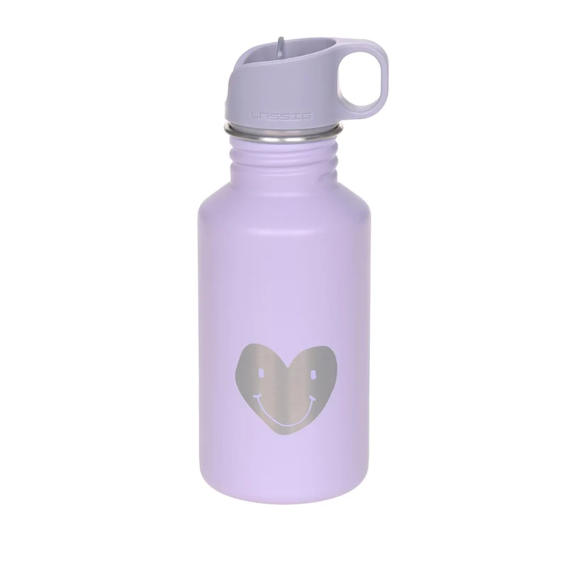 LÄSSIG Kinder Trinkflasche Edelstahl 500 ml Little Gang Heart Lilac