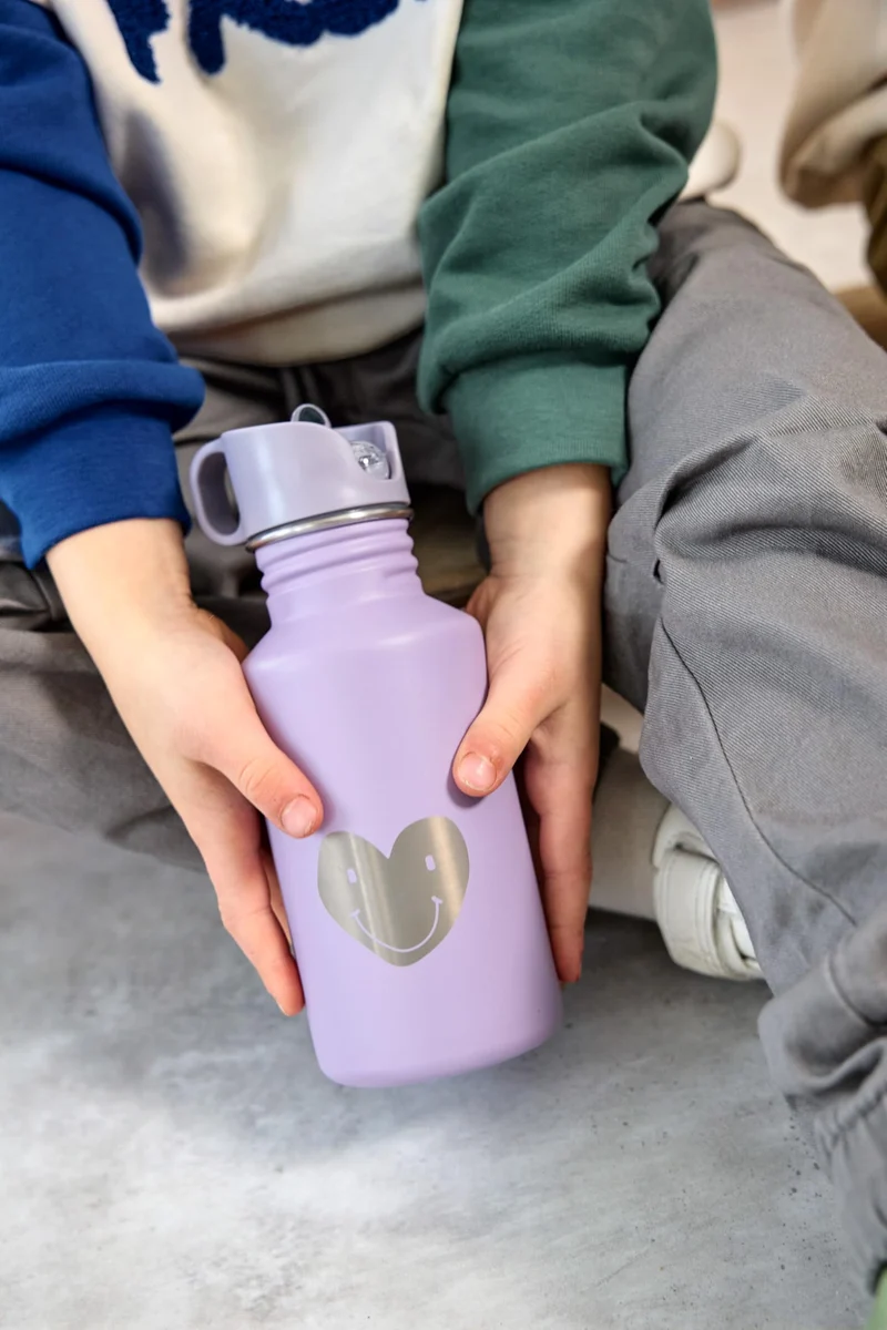 LÄSSIG Kinder Trinkflasche Edelstahl 500 ml Little Gang Heart Lilac