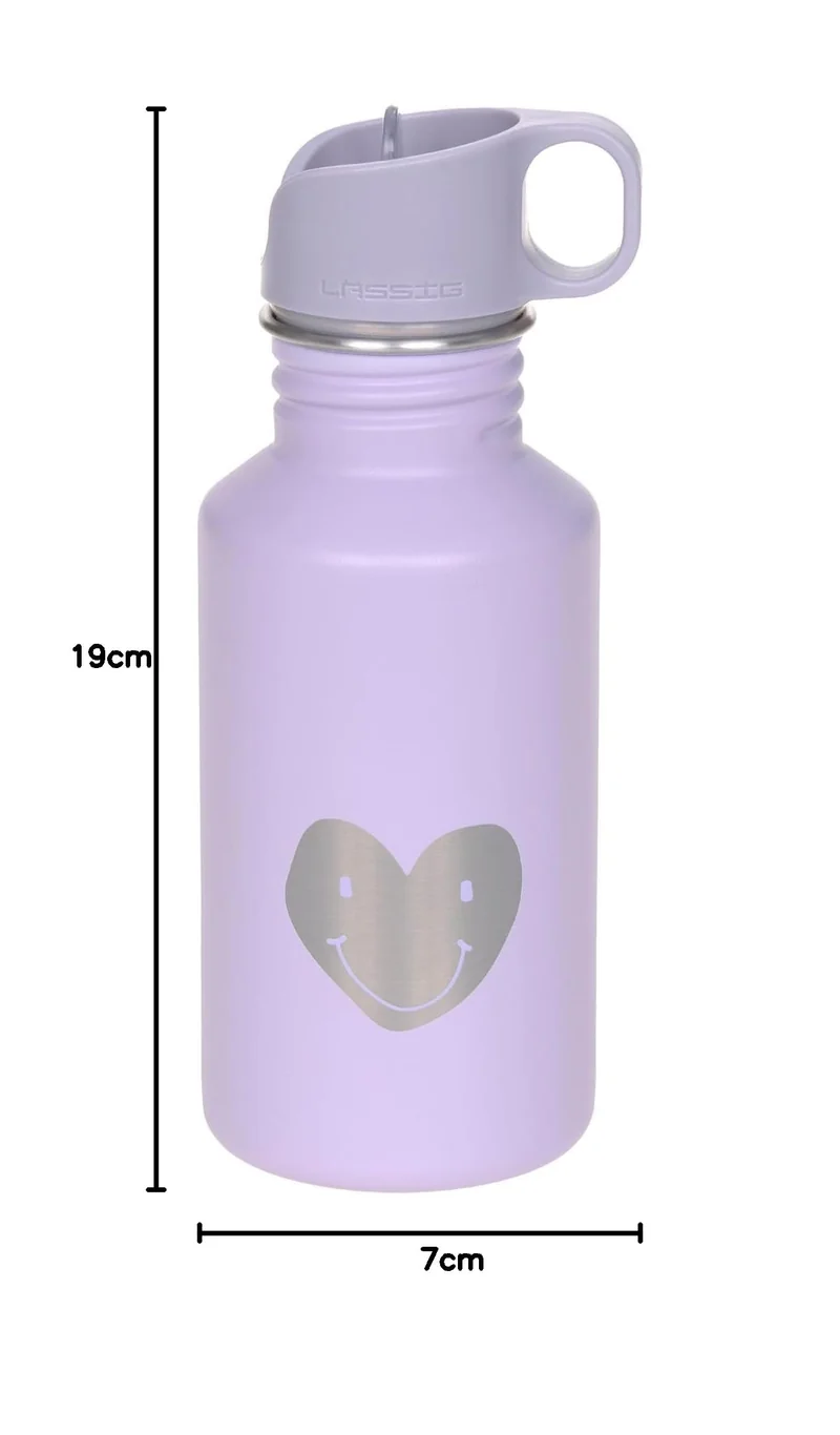 LÄSSIG Kinder Trinkflasche Edelstahl 500 ml Little Gang Heart Lilac