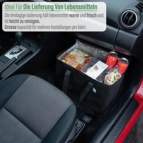VENO 29 Liter Einkaufstasche Wiederverwendbare Faltbar Kühltasche, Groß Picknickkorb Robuste Isoliertasche Lunchtasche, Aufrecht Stehend Thermotasche