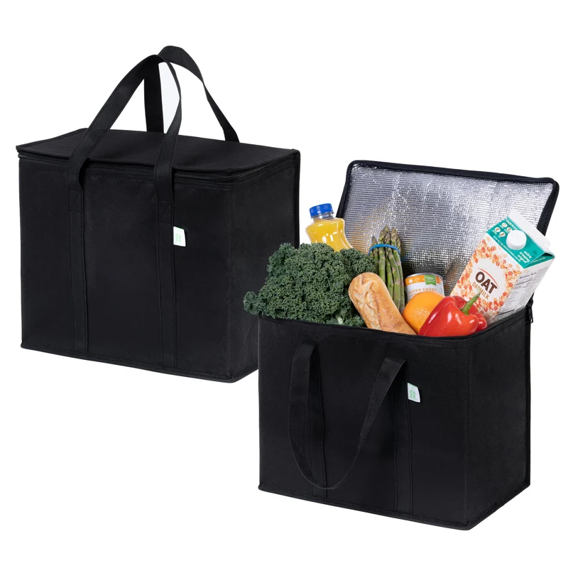VENO 29 Liter Einkaufstasche Wiederverwendbare Faltbar Kühltasche, Groß Picknickkorb Robuste Isoliertasche Lunchtasche, Aufrecht Stehend Thermotasche