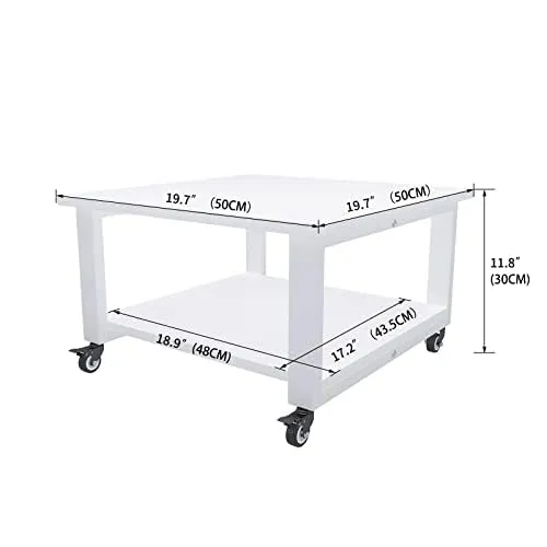 PUNCIA 2-Ebenen Druckertisch mit Rollen 50 x 50 x 30 cm Druckerständer