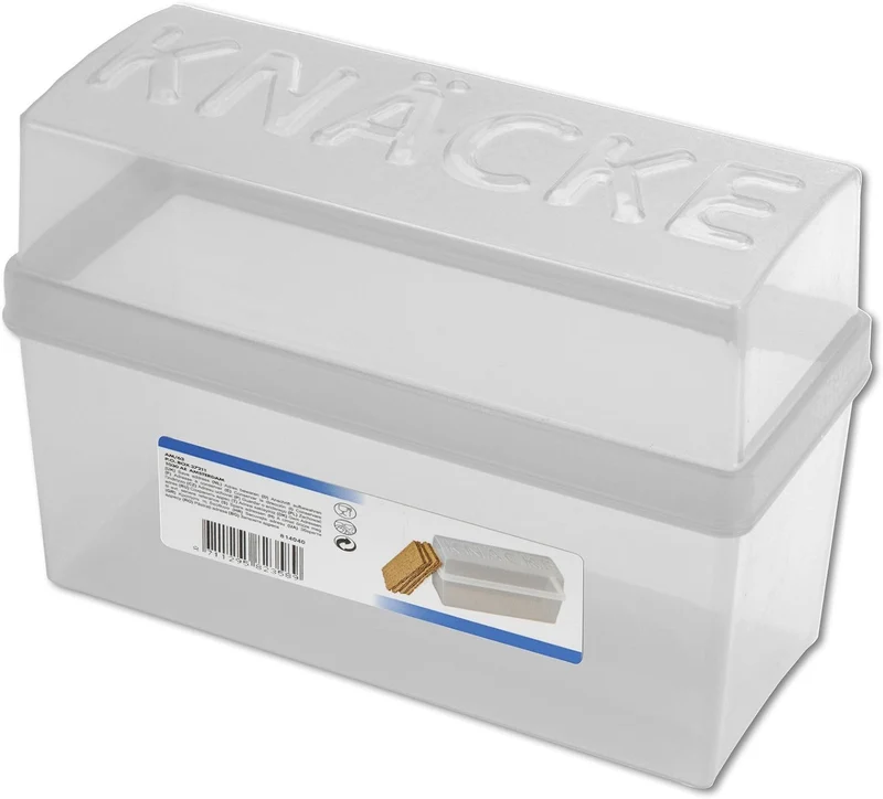Koopmann® 1 Knäckebrot Box 1,65 Liter mit Deckel Brotbox Box Brotdose Brotkasten Brot aufbewahren (Schwarz)