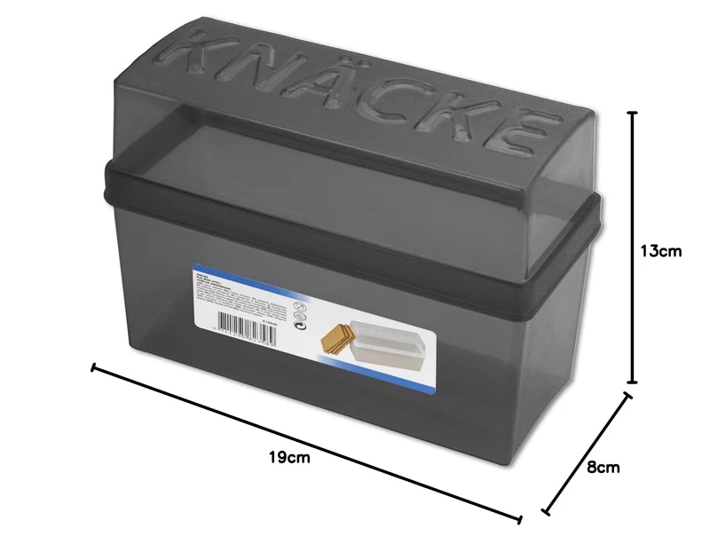 Koopmann® 1 Knäckebrot Box 1,65 Liter mit Deckel Brotbox Box Brotdose Brotkasten Brot aufbewahren (Schwarz)