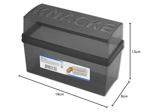 Koopmann® 1 Knäckebrot Box 1,65 Liter mit Deckel Brotbox Box Brotdose Brotkasten Brot aufbewahren (Schwarz)