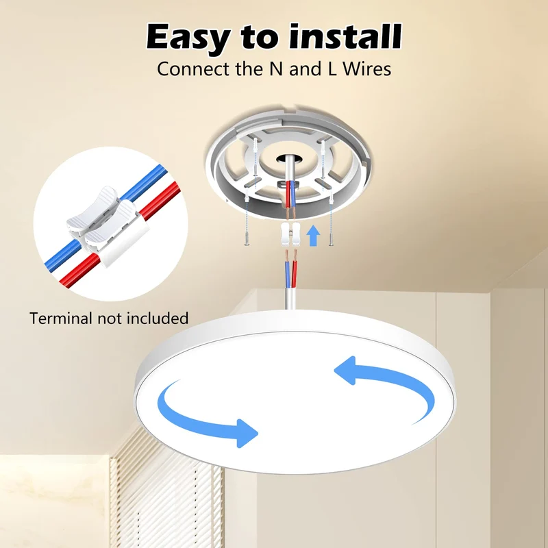 Deckenlampe LED Deckenleuchte Ø28cm 24W, 4000K, 2000LM, Lampe Decke IP44