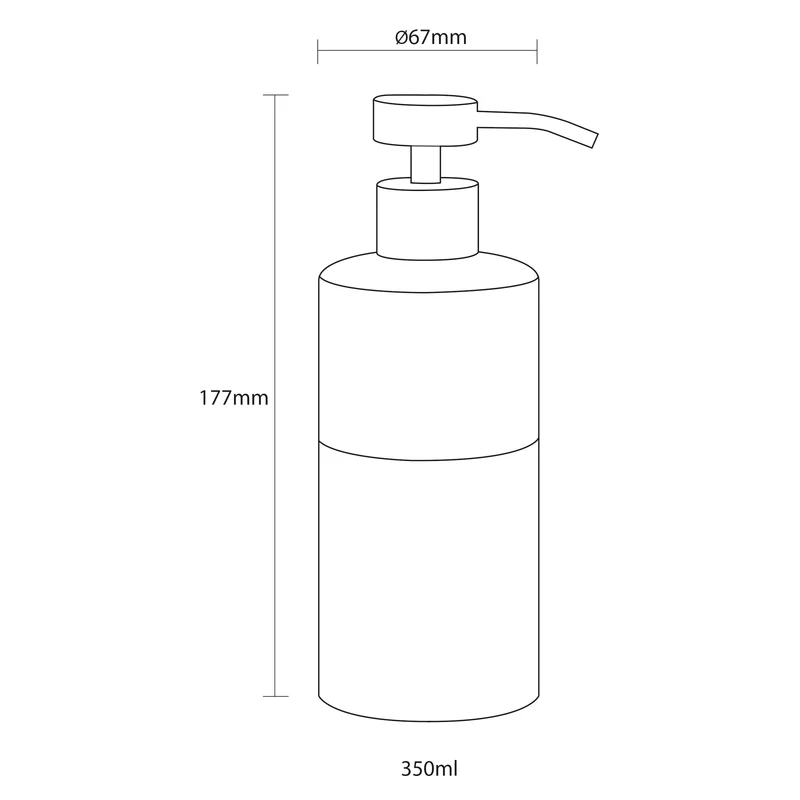 Sealskin Doppio Seifenspender, aus natürlichem Porzellan, freistehend und somit flexibel ohne Bohren zu platzieren, für Badezimmer und Küche, Farbe: Sand, handbemalt