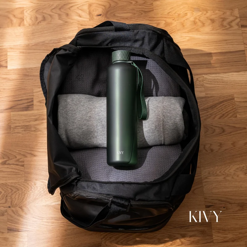 KIVY Trinkflasche 1l aus Tritan - Kohlensäure geeignet & Auslaufsicher