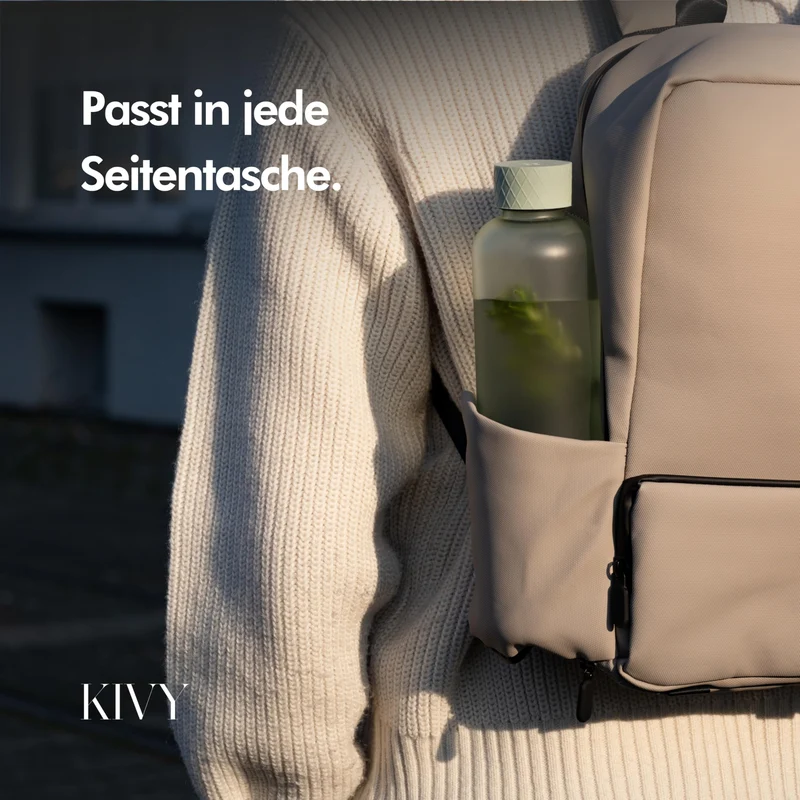 KIVY Trinkflasche 1l aus Tritan - Kohlensäure geeignet & Auslaufsicher